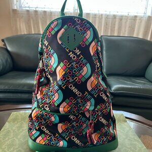 NWT GUCCI The North Face Medium Nylon Leather Backpack black 650288
